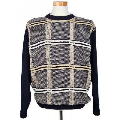 Tramt Exclusiv Vintage Herren Strickpullover, marine - Gr. M