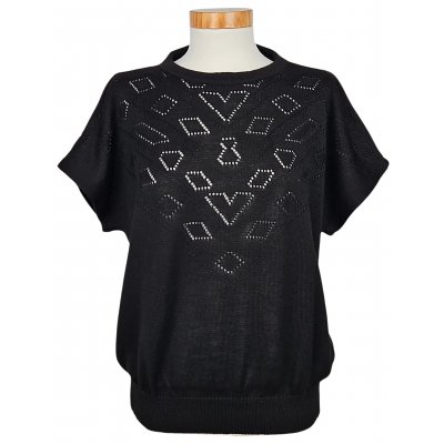 ACRYL Vintage Damen Shirt, schwarz - Gr. L