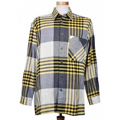 LUIGI Vintage Herren Hemd, gelb/grau - Gr. L