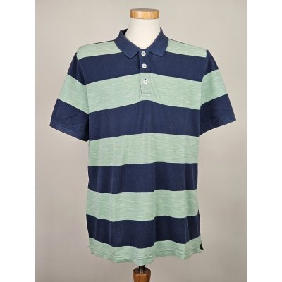 Charles Vögele Herren Poloshirt, blau/grün - Gr. L