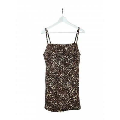 ZARA Damen Minikleid, braun Animal Print - Gr. M / 38