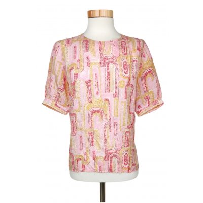 Vintage Damen Bluse, gelb/rot - Gr. S 