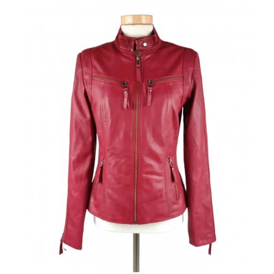 BTFCPH Damen Lederjacke, weinrot - Gr. S
