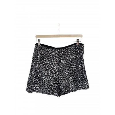 ZARA Damen Shorts mit Pailletten, schwarz - Gr. L