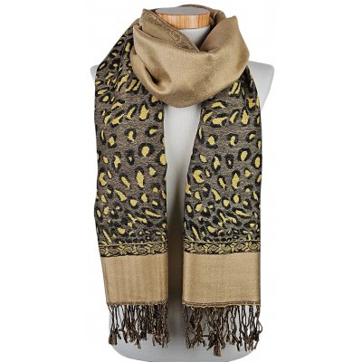 Damen Schal - gold/Leopardenmuster