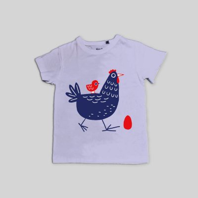 Kinder T-Shirt Huhn & Küken Lavendel