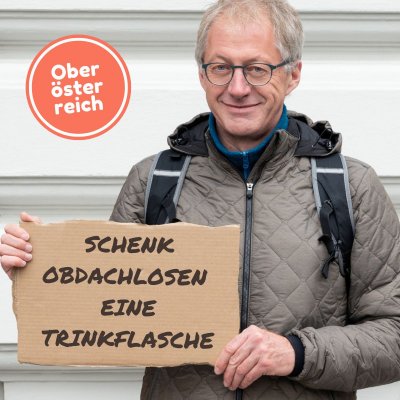 Schenk Obdachlosen eine Trinkflasche
