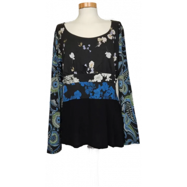 Desigual Damen Langarm Shirt mehrfarbig Gr. XL