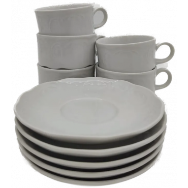 Lilien Porzellan Konvolut weiß