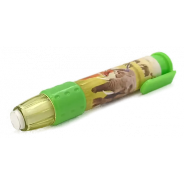 Radiergummistift grün mit Tiermotiv