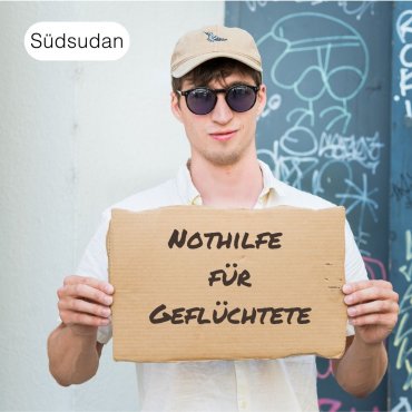 Schenk ein Nahrungsmittelspaket für geflüchtete Familien aus dem Sudan