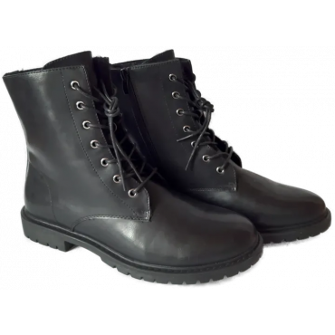 Anna Field Damen Stiefeletten Lederimitat, schwarz - Gr. 42