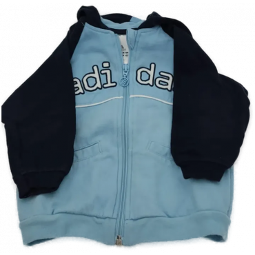 Adidas Kinder Sweater Jacke hellblau/dunkelblau Gr. 80