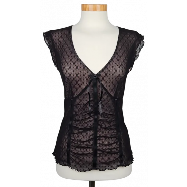 Mexx Damen Top, schwarz - Gr. S 