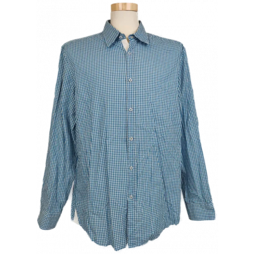 Hugo Boss Herren Hemd blau/weiß kariert Gr. XL