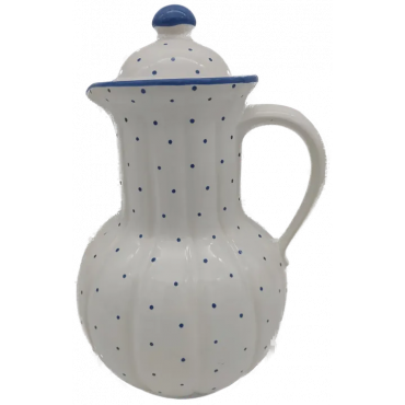 Gmundner Keramik, Kanne barock, blaue Tupfen, Höhe: 22 cm