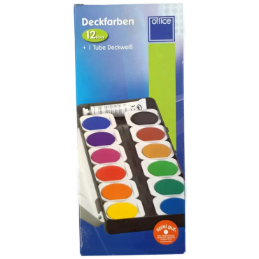 office Deckfarben + 1 Tube Deckweiß