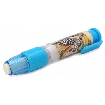 Radiergummistift blau mit Tiermotiv