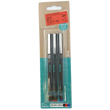 Share Tintenroller 3-teiliges Set blau/rot/schwarz