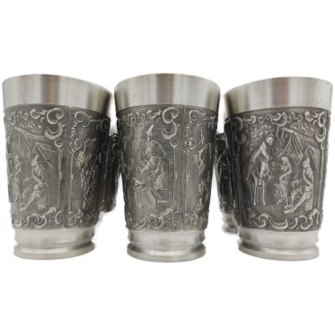 Zinnbecher Set (6 Stück)