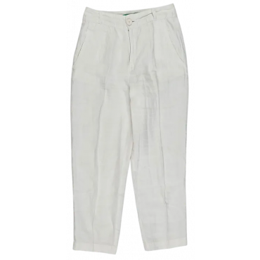 United Colors of Benetton Damen Leinen Hose, weiß - Gr. DE 34