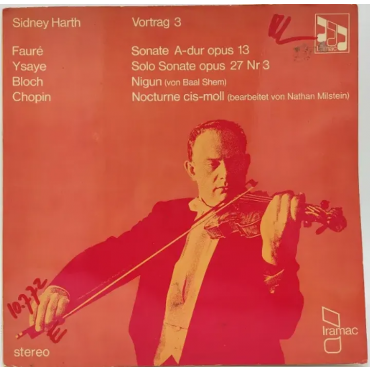 Vinyl LP - Sidney Harth, Faure, Ysaye, Bloch, Chopin - Vortrag 3