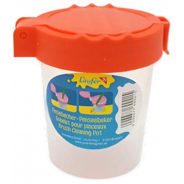 Läufer Wasserbehälter für Pinsel mit orangen Deckel