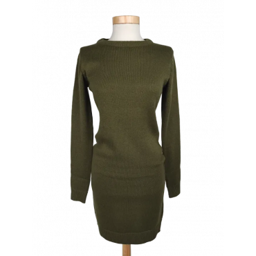 Brave Soul Damen Pulloverkleid, oliv - Gr. XS