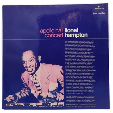 Lionel Hampton Apollo Hall Concert LP Vinyl 1954