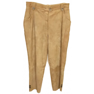 Meico Landhaus Look Herren Hose Rauleder beige Gr. 44