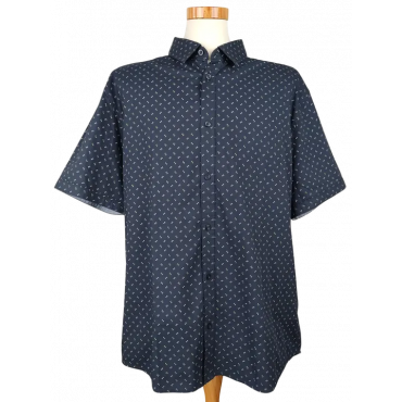 Tom Tailor Herren Kurzarmhemd, blau - Gr. XXXL 