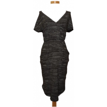 Anukoo Damen Kleid Fairtrade schwarz/weiß Gr. XS