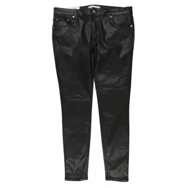 Zara Damen Hose schwarz coated - Gr. EUR 38