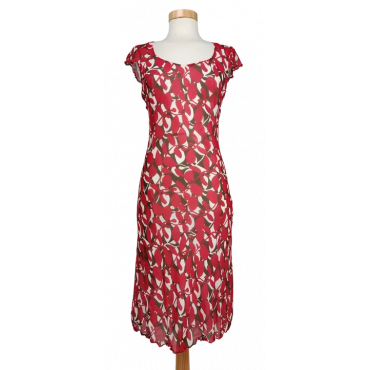 s.Oliver Damenkleid rot-weiß - Gr. 36