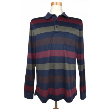 Authentic Style Herren Langarm Polo-Shirt, mehrfarbig - Gr. L 