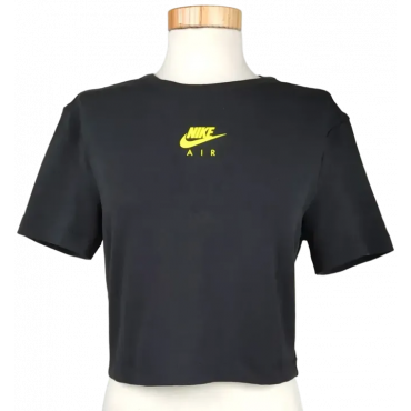 Nike Air Damen Crop T-Shirt, schwarz - Gr. L 
