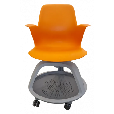 Steelcase Seminarstuhl NODE CHAIR mit praktischem Stauraum - orange 