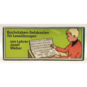 Buchstaben - Setzkasten für Leseübungen Vintage