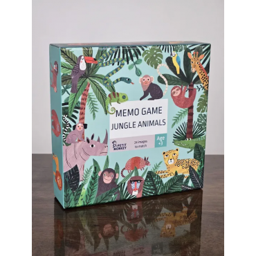 MEMO GAME JUNGLE ANIMALS - Gesellschaftsspiel - PETIT MONKEY