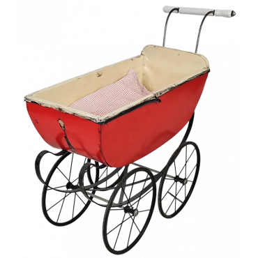 Vintage Puppenwagen aus Holz/Metall