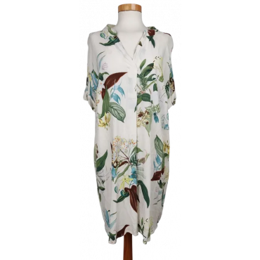 H&M Damen Midikleid, weiß - Gr. XXL 