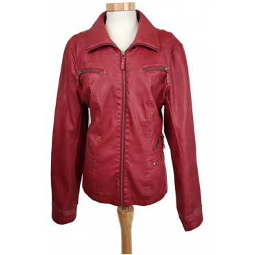 C&A Lederoptik Damen Jacke rot Gr. 42