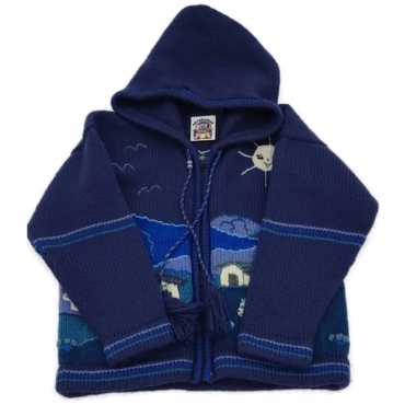 Artesanias Kinder Strickjacke Blau Gr. 6 Jahre