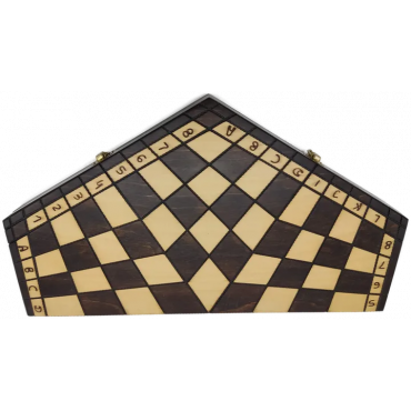 Schachspiel aus Holz für drei Spieler