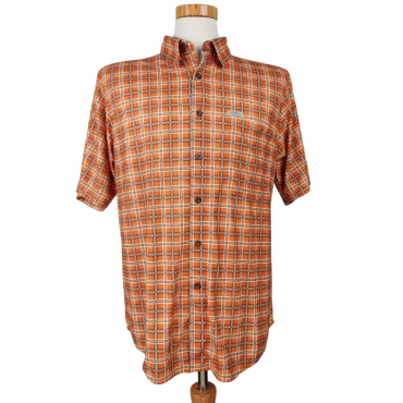 Kilimanjaro Herren Kurzarmhemd, orange/blau/weiß - Gr. M