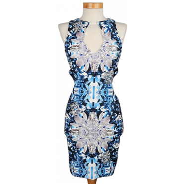 PHILIPP PLEIN Damen Minikleid, blau/weiß - Gr. S 