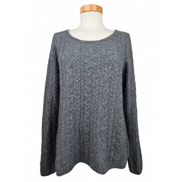 Garnet Hill Damen Pullover (Kaschmir), grau - Gr. M
