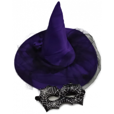 Halloween Kinder Hexen SET (Hut, Tüll Rock, Augenmaske)