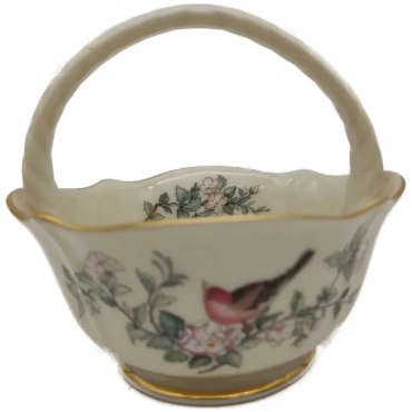 Lenox Serenade Porzellan Körbchen mit Vogel.- und Blütenmotiv Vintage