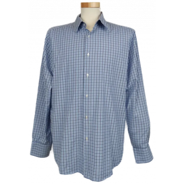 Hugo Boss Herren Hemd blau/weiß kariert Gr. 42